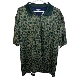 Amazon Essentials Green Floral Print Polo Shirt - XL Regular Fit Men’s Shirt